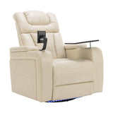 Power PU Leather Recliner Chair With Tray Table USB Port - Omega Lifestyles