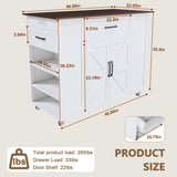 Rustic Mobile Kitchen Island With Storage And Power Outlet - Omega Lifestyles
