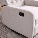 Multi-Functional Linen Recliner Chair With Rocking Swivel - Omega Lifestyles