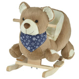 Bear Plush Toddler Rocking Horse With Lullaby and Pedals - Omega Lifestyles