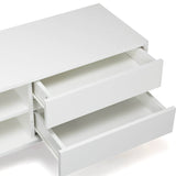 Antique White Particle Board TV Stand Console With LED Lights - Omega Lifestyles