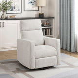 Contemporary Chenille Swivel Recliner Chair With Gliding Motion - Omega Lifestyles