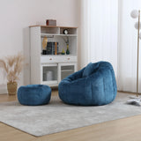 Chenille Foam Filled Ergonomic Round Chair With Ottoman - Omega Lifestyles