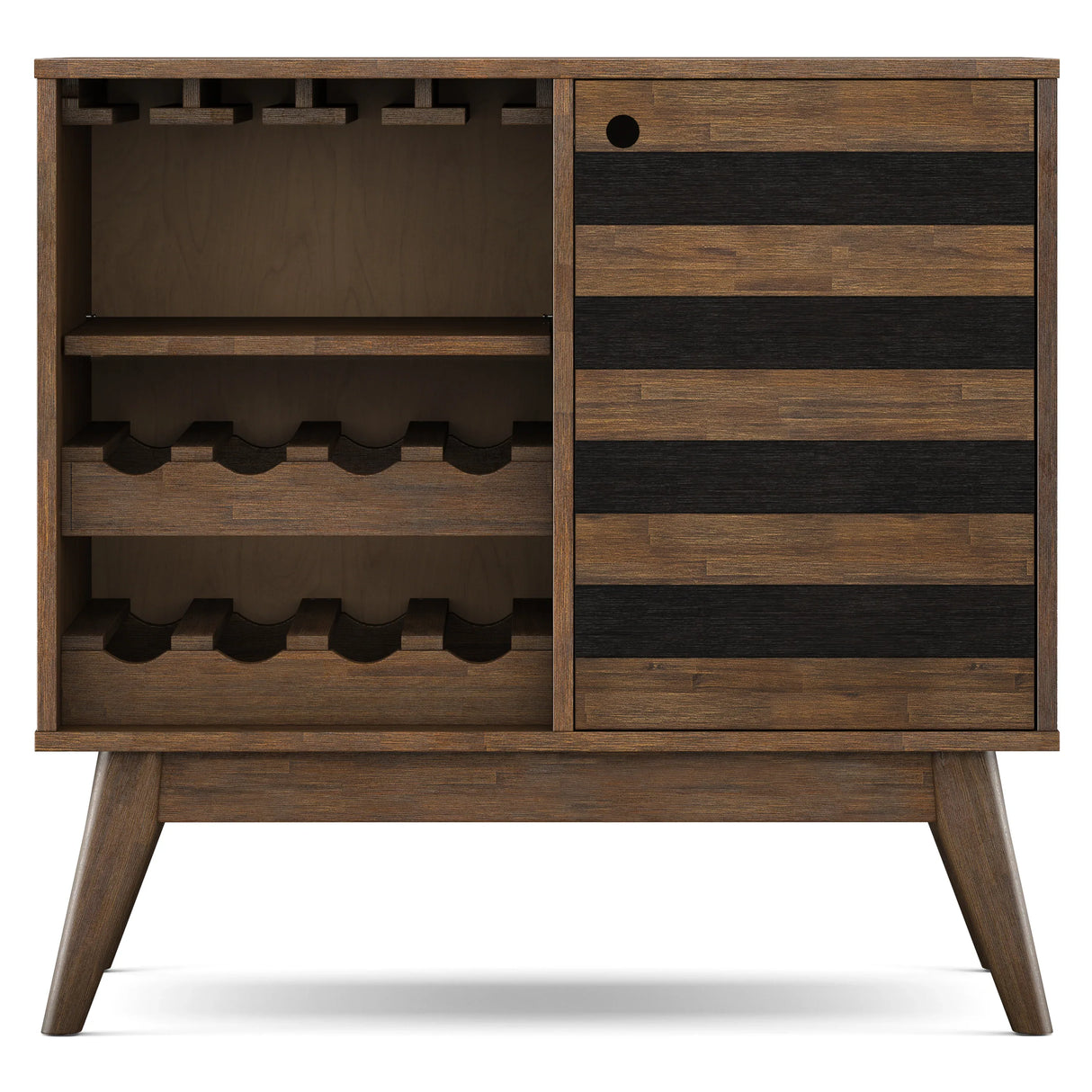 Acacia Wood Rustic Brown Multipurpose Wine Cabinet - Omega Lifestyles
