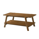 Mid-Century Modern Walnut Wood Shelf Coffee Table - Sleep Galleria