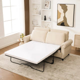 Modern Linen 2-in-1 Sleeper Sofa Bed With Memory Foam Mattress - Omega Lifestyles