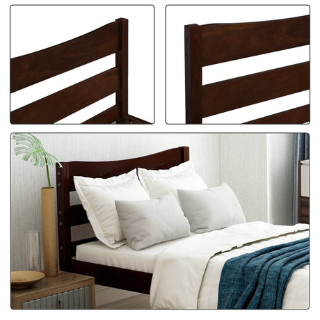 Twin Minimalist Solid Wood Platform Bed With Headboard - Omega Lifestyles