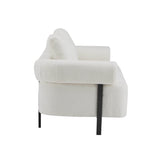 Modern 3-Seater Beige Boucle Upholstered Sofa With Pillows - Omega Lifestyles