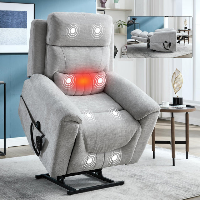 Dual Motor Power Lift Recliner Chair With Massage Heating - Omega Lifestyles