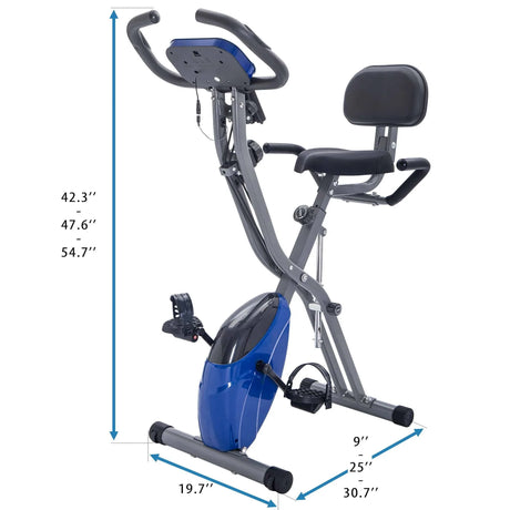 Folding Magnetic Resistance Exercise Bike With Arm Bands - Omega Lifestyles