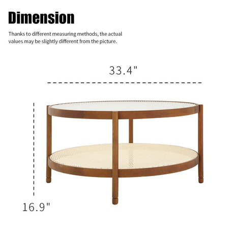 Modern Farmhouse Solid Wood Round Coffee Table - Sleep Galleria