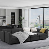 Modern 6-Seater Modular Sectional Sofa With Ottoman Storage - Omega Lifestyles