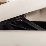 Beige Velvet Classic Storage Chaise Lounge Chair - Omega Lifestyles