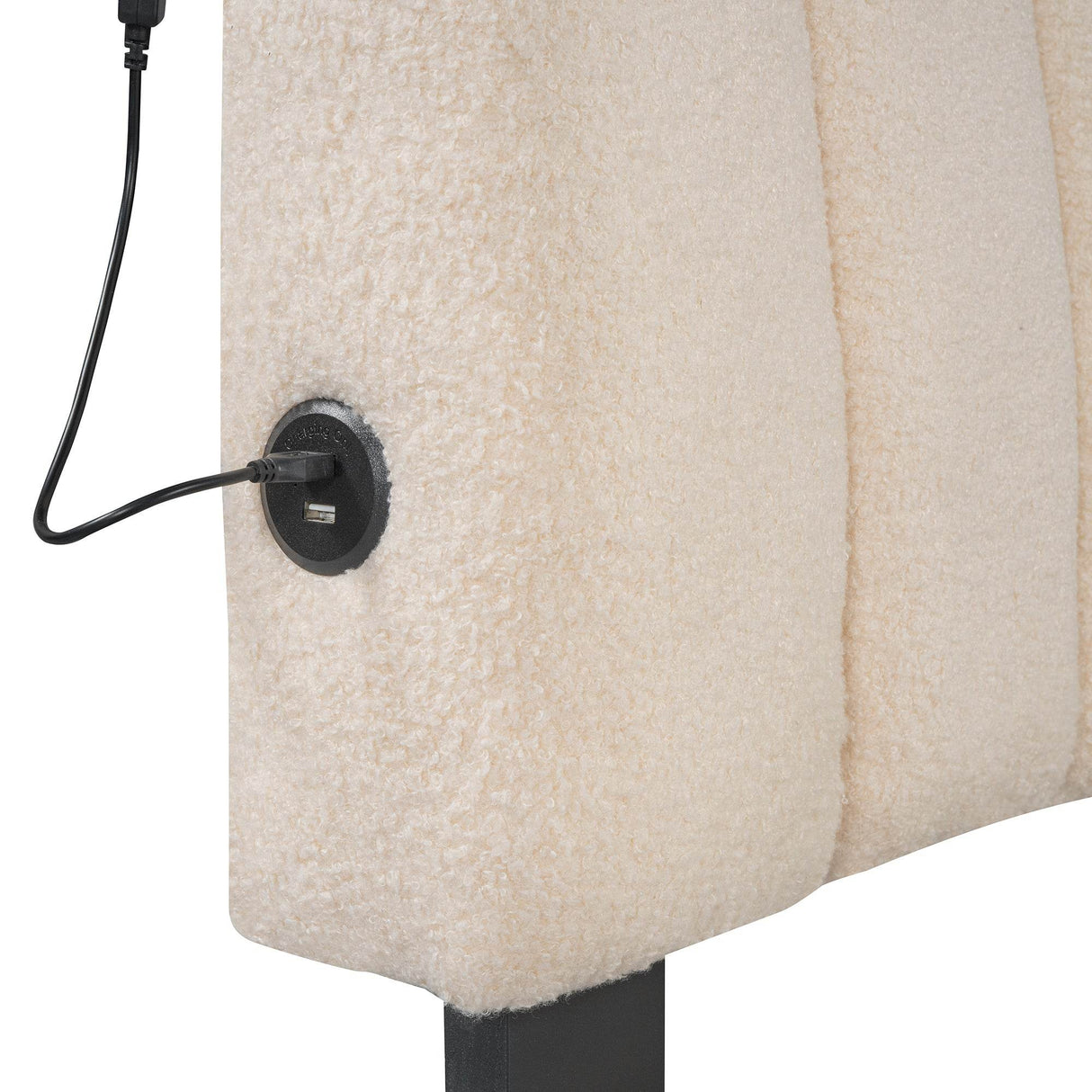 Twin Upholstered Platform Bed With LED Light Trundle - Omega Lifestyles