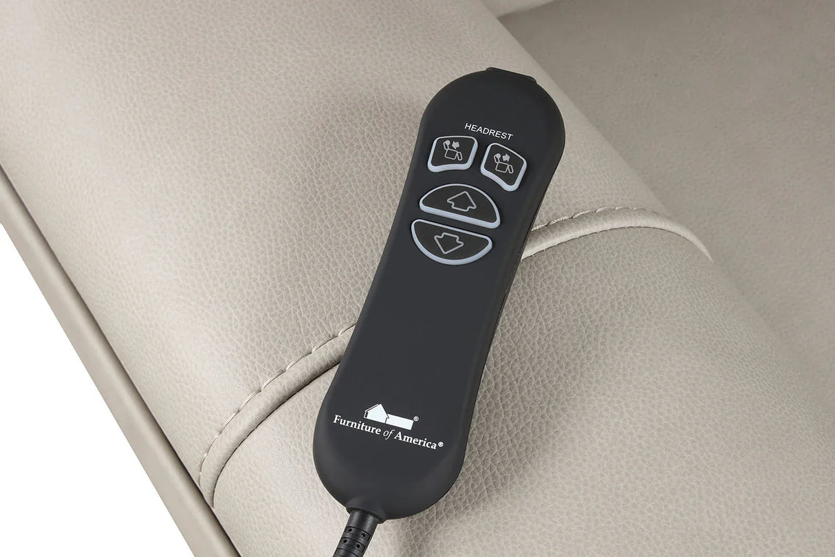 Contemporary Style Lift Chair Aesthetic Design Saddle Arms Wired Controller USB Port Steel Seat Box Light Gray Finish - Omega Lifestyles