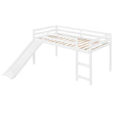 Twin Solid Wood Loft Bed With Ladder And Slide - Omega Lifestyles