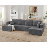 Minimalist Modular 5-Seat Foam Upholstered Sectional Sofa