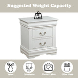 White Synthetic Wood Nightstand With Storage Drawers - Omega Lifestyles