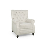 Contemporary Beige Fabric Pushback Recliner Chair - Omega Lifestyles