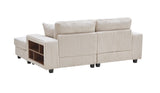 Convertible Corduroy Fabric Sleeper Sofa Chair With Storage - Omega Lifestyles