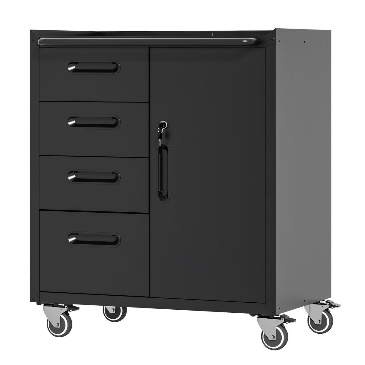 Heavy-Duty Steel Tool Storage Cabinet With Wheels
