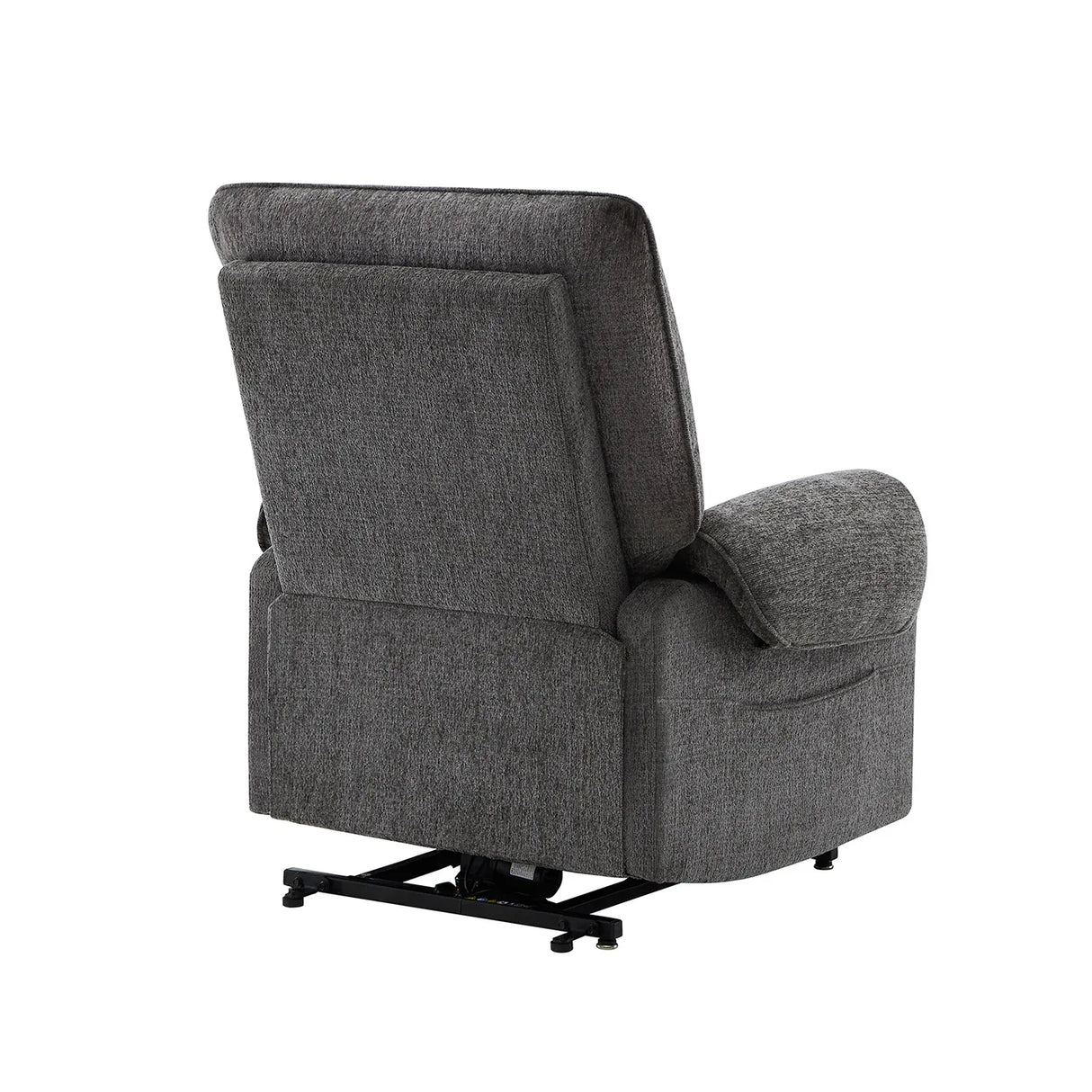 Power Lift Assist Recliner Chair Gray Chenille Upholstered - Omega Lifestyles