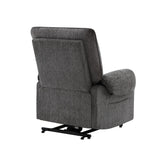 Power Lift Assist Recliner Chair Gray Chenille Upholstered - Omega Lifestyles