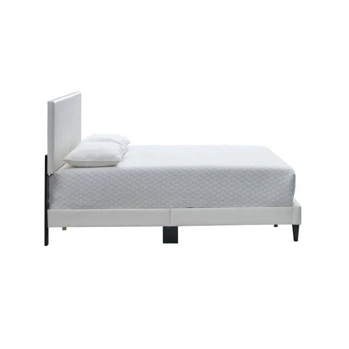 Full Upholstered White Adjustable Headboard Bed Frame - Omega Lifestyles