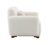 Beige Boucle Accent Chair With Toss Pillow - Omega Lifestyles