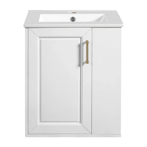 Modern Wall Mounted Bathroom Cabinet With Ceramic Sink - Omega Lifestyles