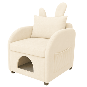 Beige Bunny-Ear Pet Furniture Chair With Hideaway - Omega Lifestyles