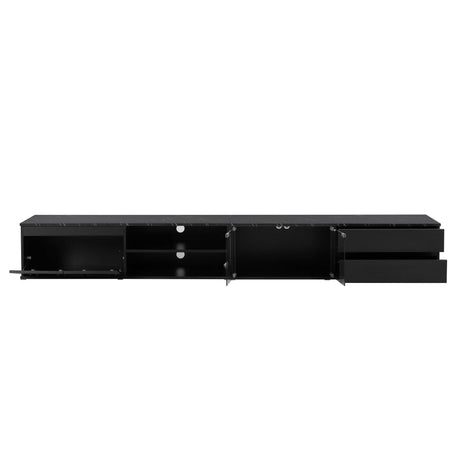 Modern APP Controlled LED Black Marble TV Stand - Sleep Galleria