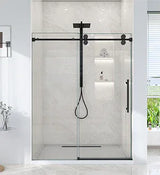 Frameless Matte Black 8mm Tempered Glass Shower Door - Omega Lifestyles
