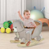 Bear Plush Toddler Sound Ride-On Rocking Horse - Omega Lifestyles