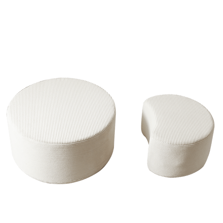 Set of 2 Upholstered Foam Ottoman Coffee Tables - Sleep Galleria