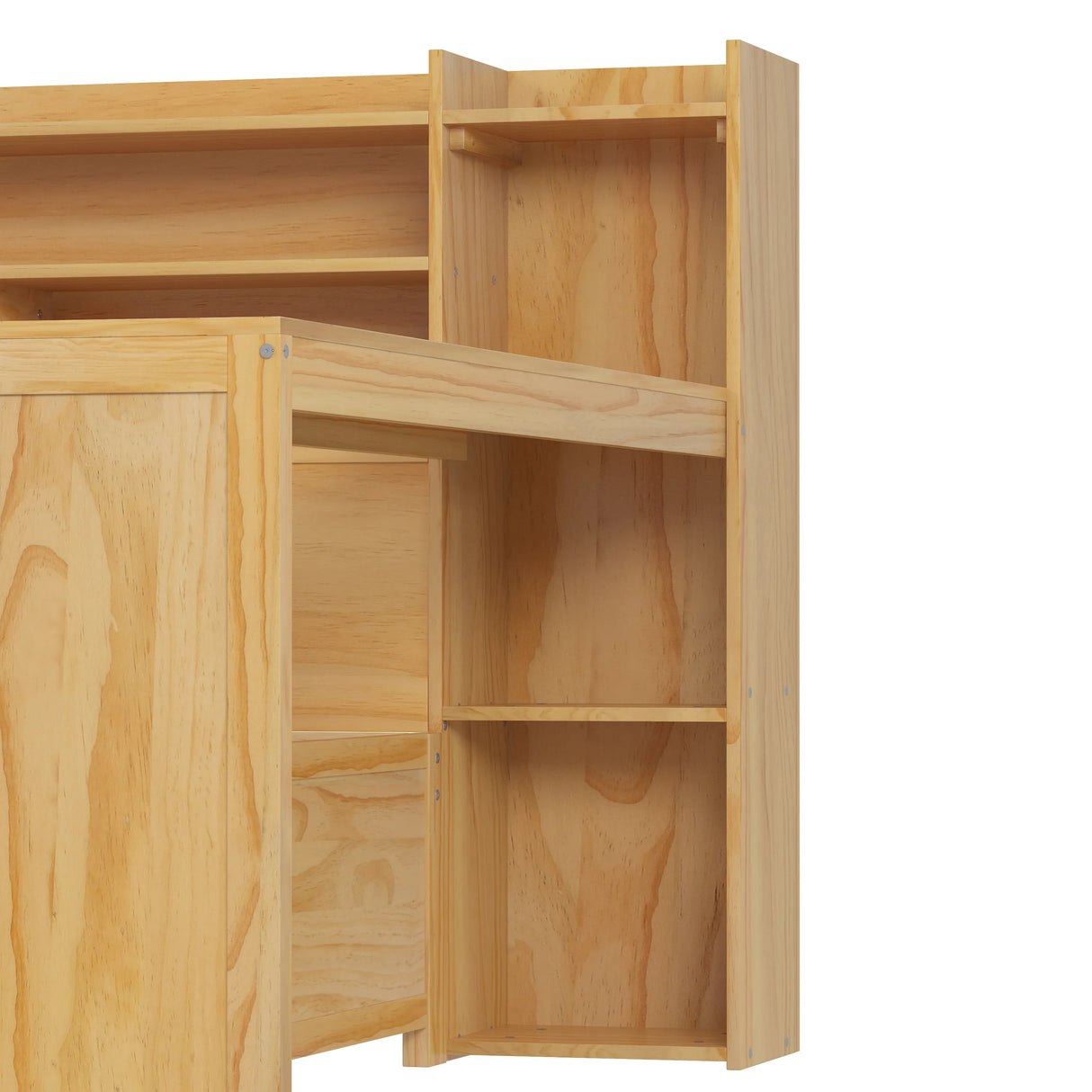 Full Wooden Bed Frame With Trundle Storage And Study Desk - Omega Lifestyles