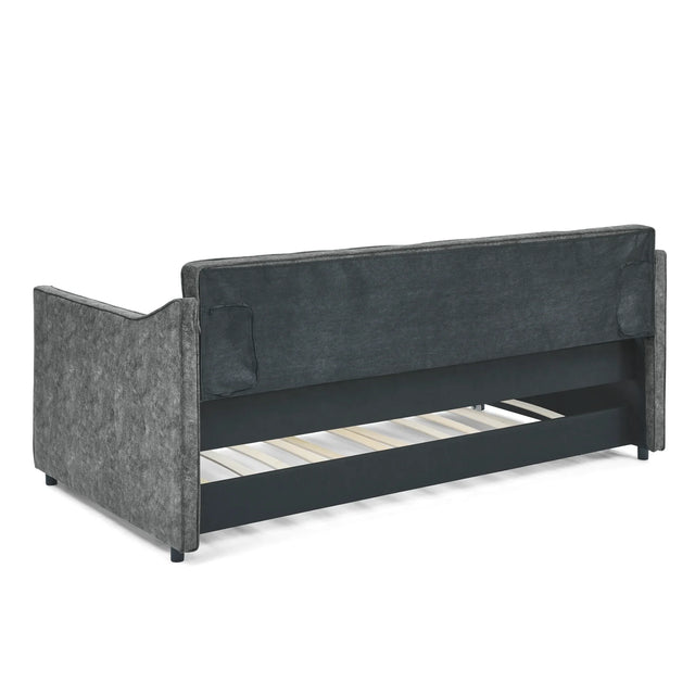 Twin Upholstered Tufted Daybed With Trundle - Omega Lifestyles