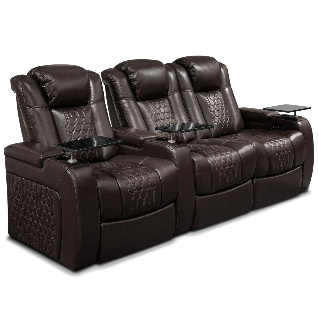 Top-Grain Nappa Leather Power Recliner With RGB Lighting - Omega Lifestyles