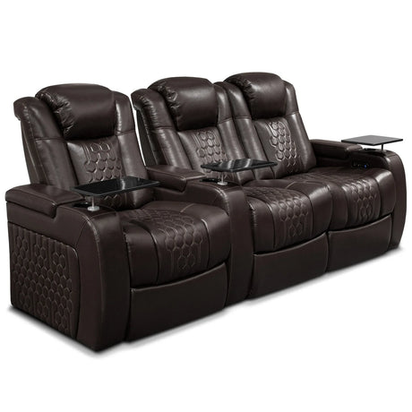 Top-Grain Nappa Leather Power Recliner With RGB Lighting - Omega Lifestyles