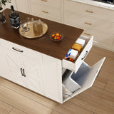Rustic Mobile Kitchen Island With Storage And Power Outlet - Omega Lifestyles