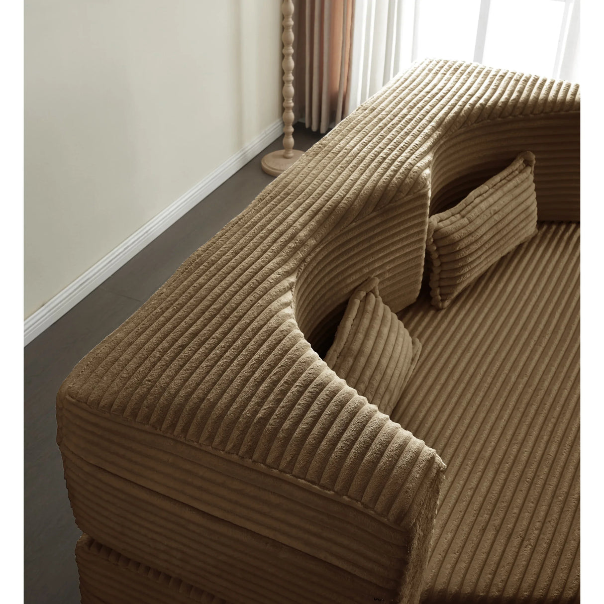 Full Size Folding Plush Corduroy Sleeper Sofa Bed With Pillows - Omega Lifestyles