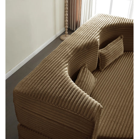 Full Size Folding Plush Corduroy Sleeper Sofa Bed With Pillows - Omega Lifestyles