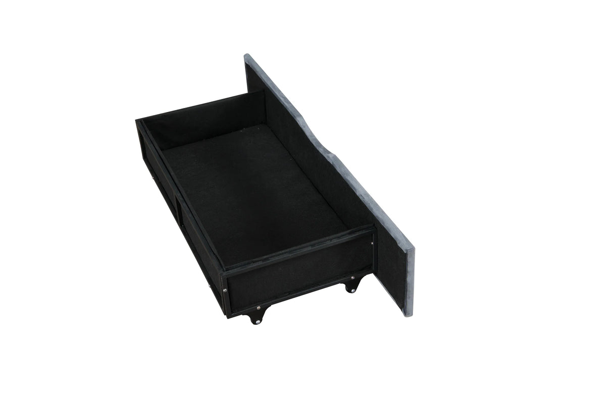 Twin Upholstered Velvet Wood Storage Daybed Frame - Omega Lifestyles