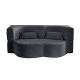 Full Size Plush Corduroy Folding Foam Sleeper Sofa Bed With Pillows - Omega Lifestyles