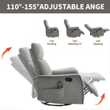 Heat Massage Recliner Chair With Swivel Rocker And Lumbar Heat - Omega Lifestyles