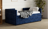 Twin Upholstered Daybed With Trundle And Storage Drawers - Omega Lifestyles