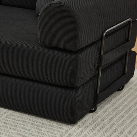 Corduroy Folding Sofa Bed With Foam Spring Mattress - Omega Lifestyles