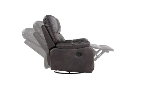 Gray Fabric Swivel Gliding Recliner Chair - Omega Lifestyles