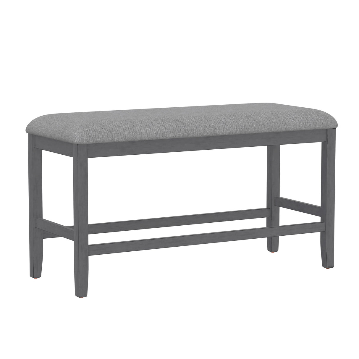 Gray Solid Wood Foam Filled Gathering Height Bench