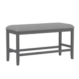 Gray Solid Wood Foam Filled Gathering Height Bench